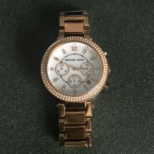 Michael Kors Parker Chronograph Rose Gold-tone Stainless Steel Women’s Watch